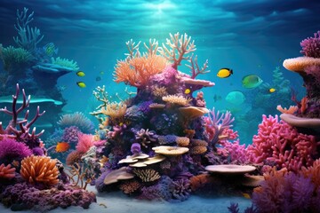 Naklejka na ściany i meble colorful coral reefs