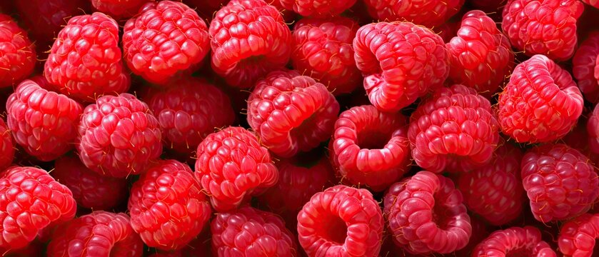 Rasberry fruit background, fresh berries closeup