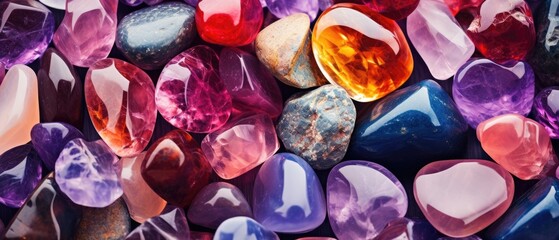Colorful gemstones background, shiny gems luxury jewelry stones