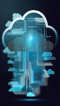 oud computing technology illustration. AI generated