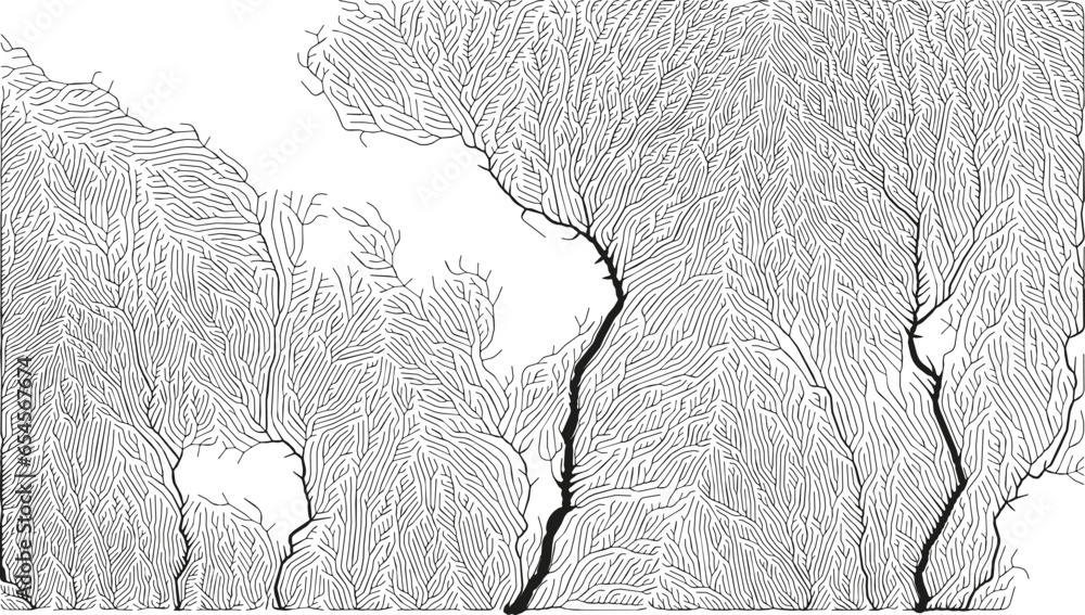 Poster growth pattern. generative branching structure. organic net of vessels texture.