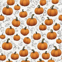 white and pumpkin background