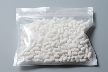White pills in a ziploc bag - AI Generated