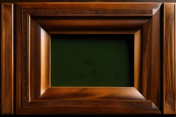 wooden frame on green wall