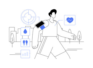 Health monitor data abstract concept vector illustration.