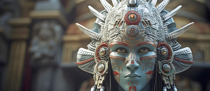  Panorama of Anunnaki god. AI generated.