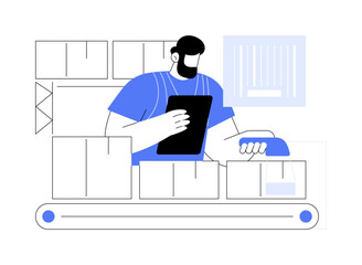 Goods-to-person technologies abstract concept vector illustration.