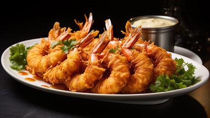 "Knuspriger Genuss: Frittierte Garnelen im verlockenden Teigmantel – Gambas im Teigmantel, ein unwiderstehlich knuspriges Geschmackserlebnis!"