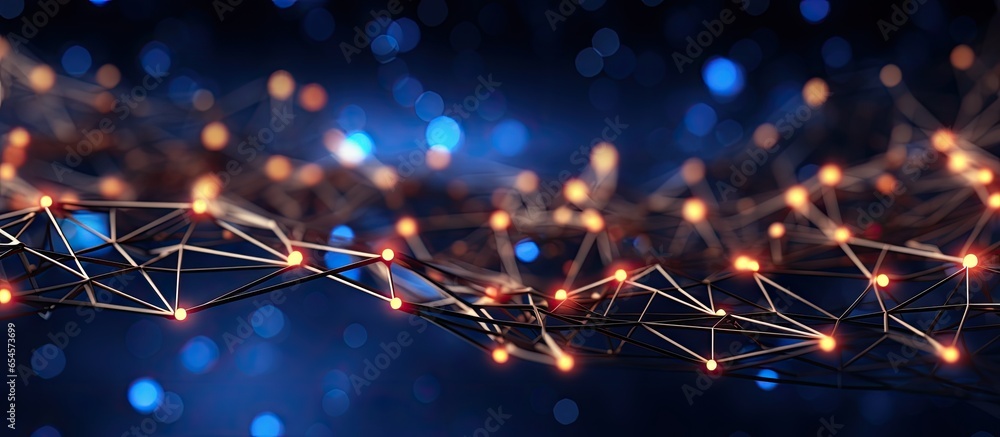 Poster digital background incorporating abstract technology network connection artificial intelligence scie