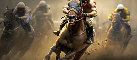 Horse racing. AI generated.