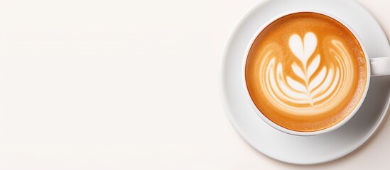 Obraz premium Latte art coffee seen from above