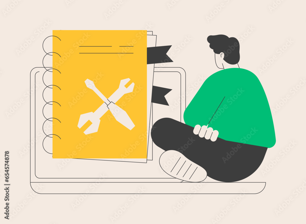 Poster guides abstract concept vector illustration.