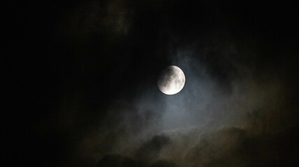 Obraz na płótnie Canvas full moon and clouds