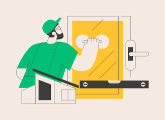 Windows and doors services abstract concept vector illustration.