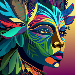 Obraz premium Surreal Face Painting