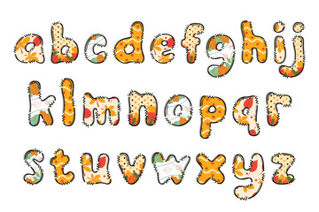 Handcrafted Fall letters color creative art typographic design