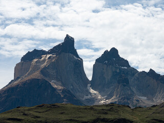 Cuernos del Paine, montañas de granito del Parque Nacional Torres del Paine, en la Patagonia, región de Magallanes, Chile