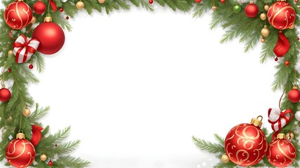 Fototapeta na wymiar Christmas border decoration isolated with white background