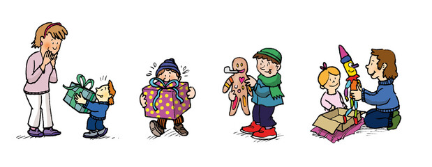 Kinder und Weihnachtsgeschenke