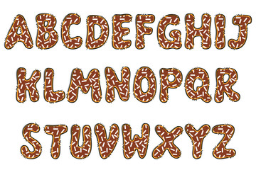 Handcrafted Donut letters color creative art typographic design