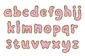 Handcrafted Donut letters color creative art typographic design