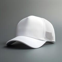 White trucker cap hat mockup template