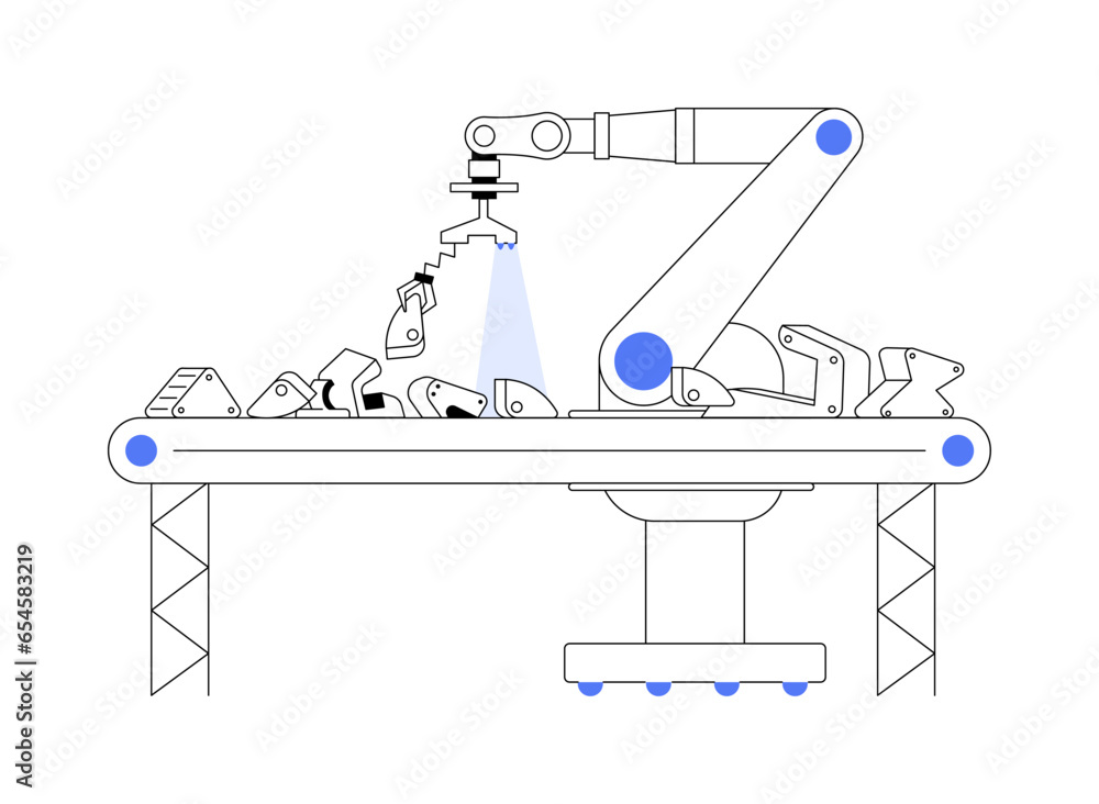 Poster sorting irvision robots abstract concept vector illustration.