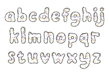 Handcrafted Memphis letters color creative art typographic design