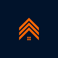 Minimal house logo design vector line art monoline illustration