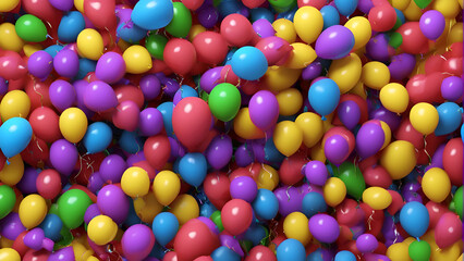 Fototapeta na wymiar Colorful balloons background. 3d rendering. Computer digital drawing.