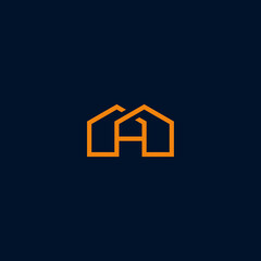 house logo with abstract letter A real estate industry