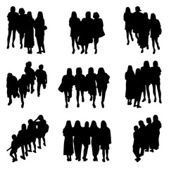 Vector Collection Set of Socialite People Silhouettes