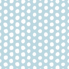 White Light Blue Polka Hand Drawn Background Pattern