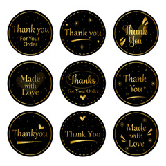 set labels for sellers including thankyou, for order, made with love labels editable text