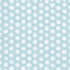 White Light Blue Polka Pattern Hand Drawn