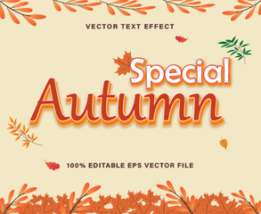 Special Autumn Season text style effect premium vector