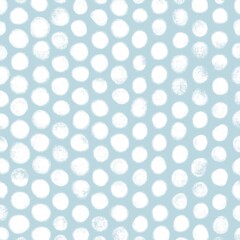 White Light Blue Polka Pattern Hand Drawn