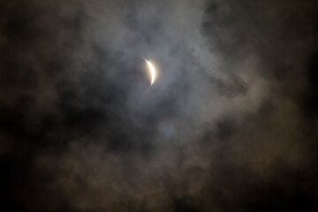 Cloudy solar eclipse