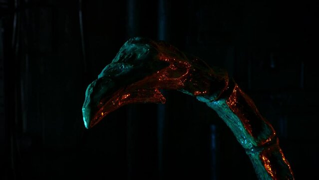 Scary Alien Tail Moving And Striking In Industrial Area