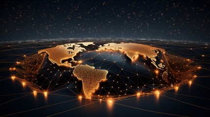 Global network connection concept. Big data visualization. Social network communication in the global computer networks. Internet technology. Business. Science. - obrazy, fototapety, plakaty