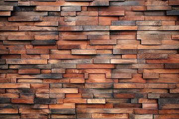Fototapeta premium wood wall with brown bricks
