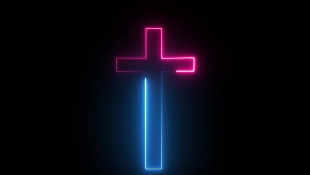 glowing cross on dark background