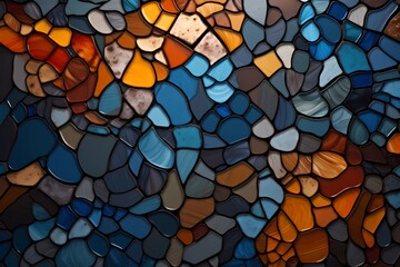 abstract mosaic pattern of colored tiles