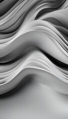 3d rendering of abstract wavy background in black and white colors