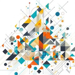 Obraz premium Exploring Colorful Geometric Universes with,GENERATIVE AI