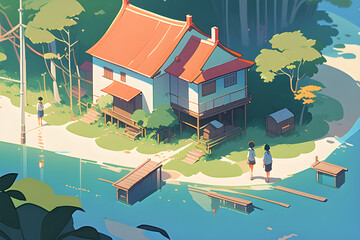 illustration of a village
Generative AI
