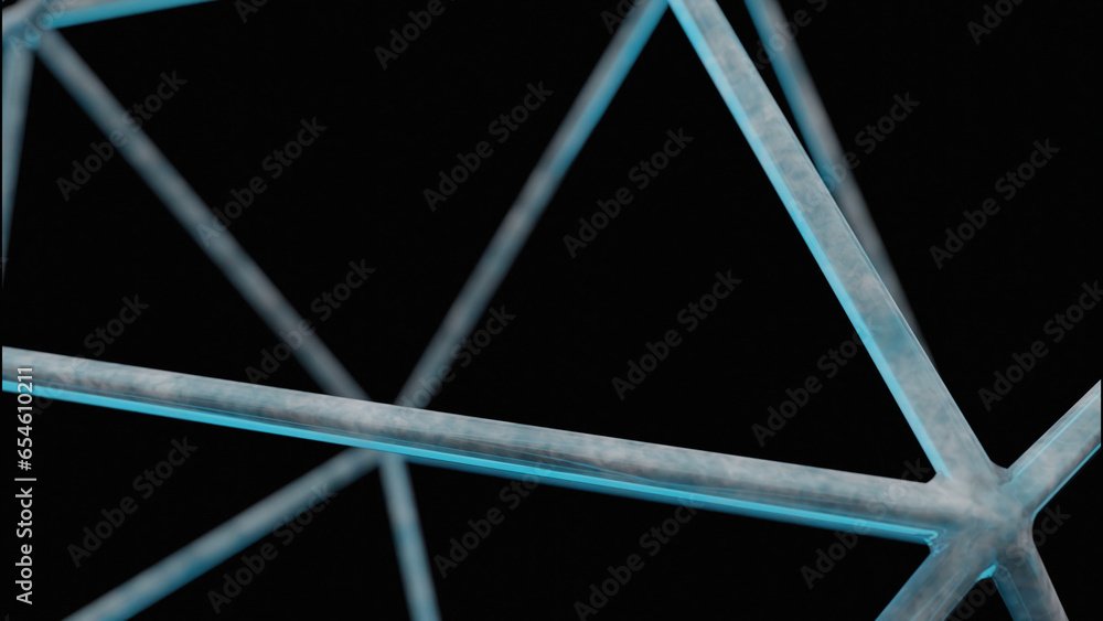 Aufkleber black background. design. small lines of blue shades giving small patterns diverging in different di