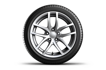 Car wheels realistic design concept on a transparent background, Generative AI