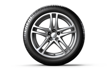 Car wheels realistic design concept on a transparent background, Generative AI