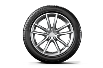 Car wheels realistic design concept on a transparent background, Generative AI